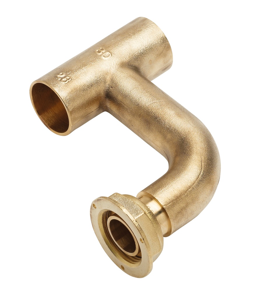TE LAITON COUDE 90° CU35 ECROU 6/20 8242284 NF540 TEC035