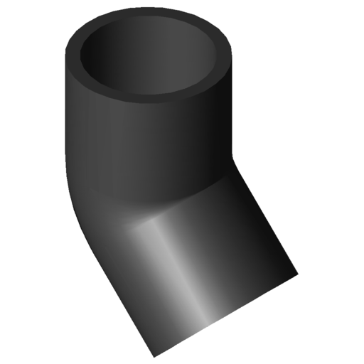 COUDE 45° LISSE D200 NF136 8022195 CLI200045