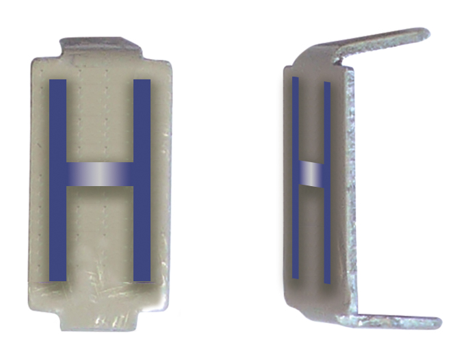 LOT 25 LETTRE 6X11 ALU IVOIRE/BLEU PRE-PLIEE H *