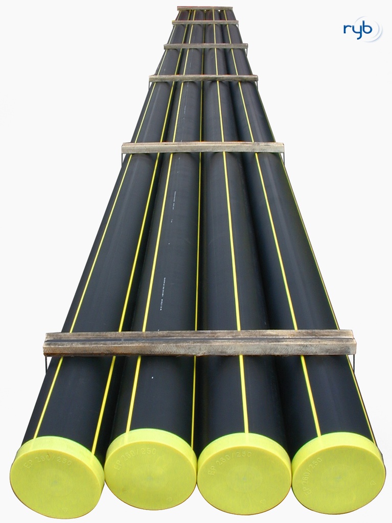 TUBE PEHD 100 GAZ Ø125 MOP10 SDR11 EP11.4MM NF114 BARRE 6M 8010270 TUGB125 §