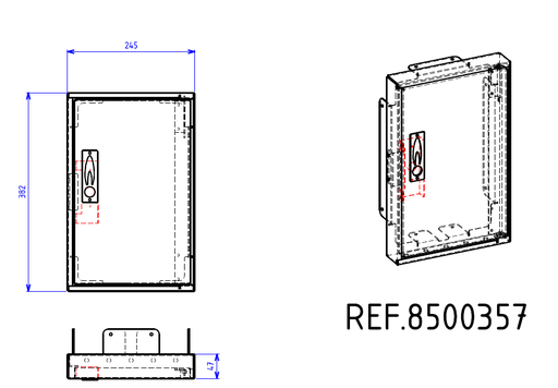[8500357] PORTE ALUMINIUM DE REPARATION DE COFFRET S2200 8500357 §