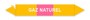 [ETI108] ETIQUETTE ADHESIVE "GAZ NATUREL" 200X50 OCRE JAUNE/ROSE AVEC SENS PASSAGE PAR 10U NF X08-100