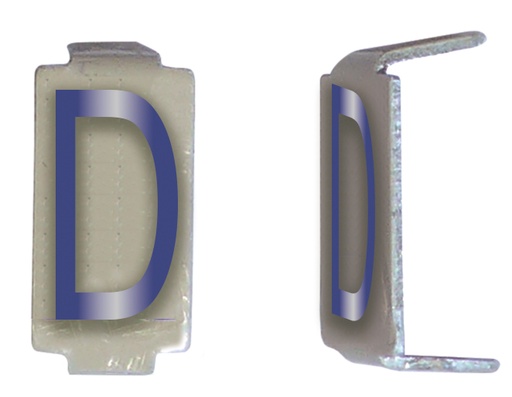 [MICCD025] LOT 25 LETTRE 6X11 ALU IVOIRE/BLEU PRE-PLIEE D *