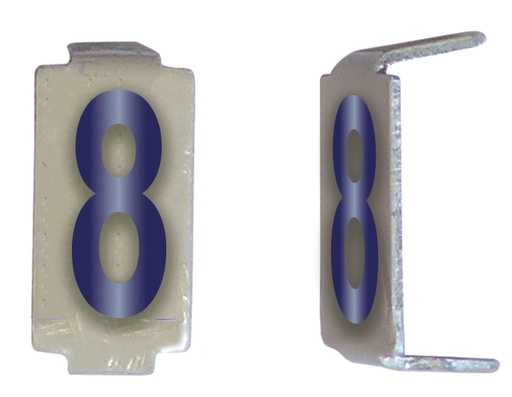 [MICCD068] LOT 25 CHIFFRE 6X11 ALU IVOIRE/BLEU PRE-PLIE 8 *